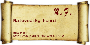 Maloveczky Fanni névjegykártya