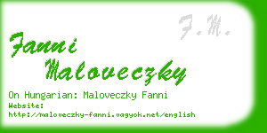 fanni maloveczky business card